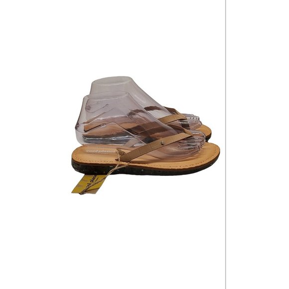 Steve Madden Cool Planet Flip Flop Womens Size 7.5 Tan Recycled Materials - Picture 4 of 8